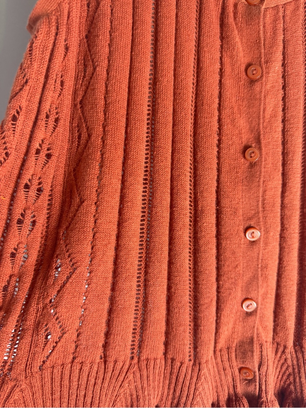 Rust Orange Knit Button-Front Tank Top - Picture 2 of 3